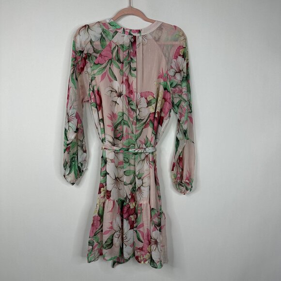 NWT White House Black Market Tie Waist Shirt Dress Roma Lily Sepia Rose #WHBM18 - Picture 3 of 9